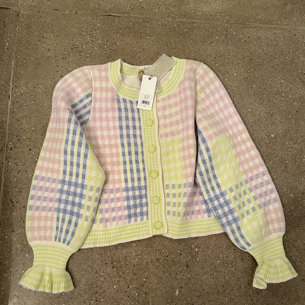 NWT Loveshackfancy Keoni Cardigan in Mint Jelly